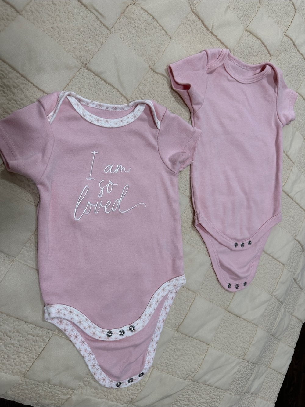 Pink Baby One-Piece Bodysuit - "I Am So Loved"